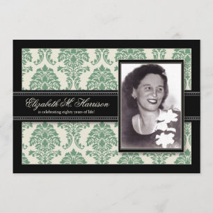 Golden Years Damask Geburtstagsparty Einladung (We