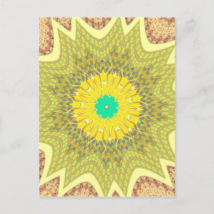 Golden Yellow African Ethnic Stammemuster Art Postkarte