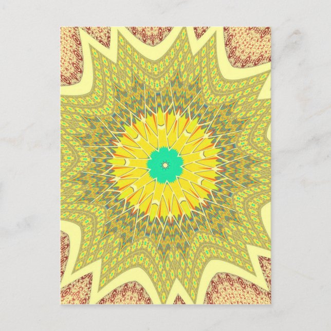 Golden Yellow African Ethnic Stammemuster Art Postkarte (Vorderseite)