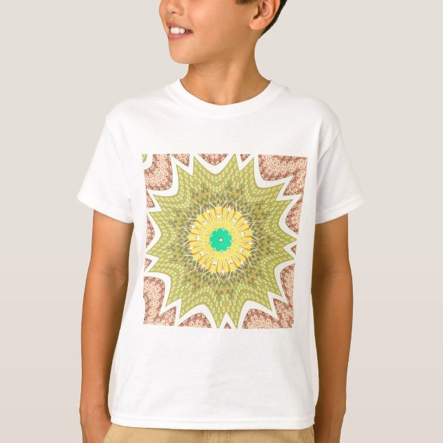 Golden Yellow African Ethnic Stammemuster Art T-Shirt (Vorderseite)