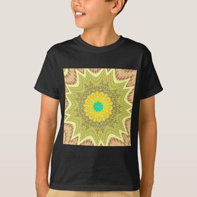Golden Yellow African Ethnic Stammemuster Art T-Shirt (Vorderseite)
