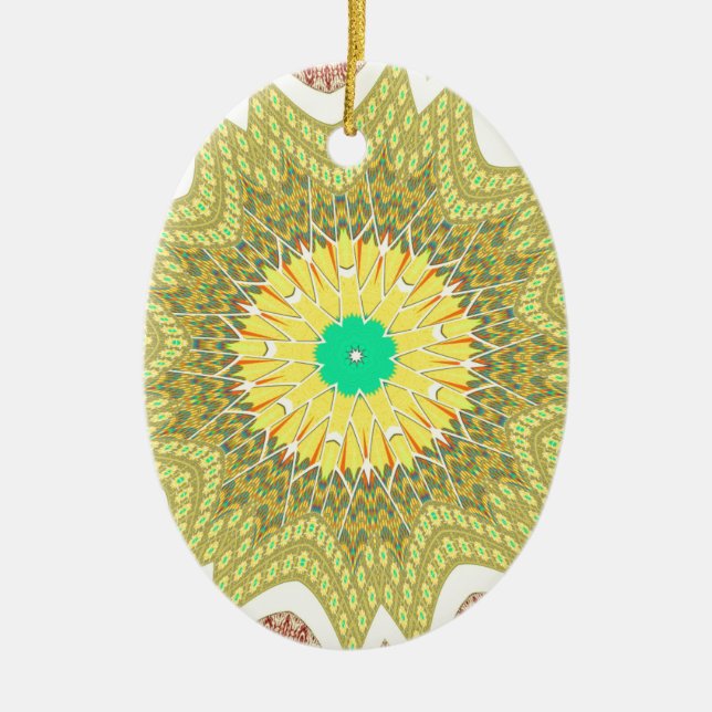 gOLDEN YELLOW Afrikanisches Stammesmuster Keramikornament (Vorne)