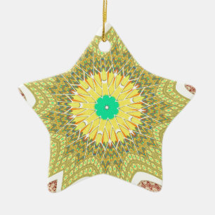 gOLDEN YELLOW Afrikanisches Stammesmuster Keramikornament