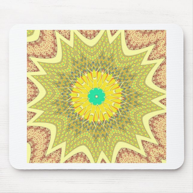 gOLDEN YELLOW Afrikanisches Stammesmuster Mousepad (Vorne)