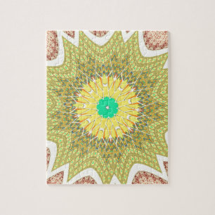 gOLDEN YELLOW Afrikanisches Stammesmuster Puzzle