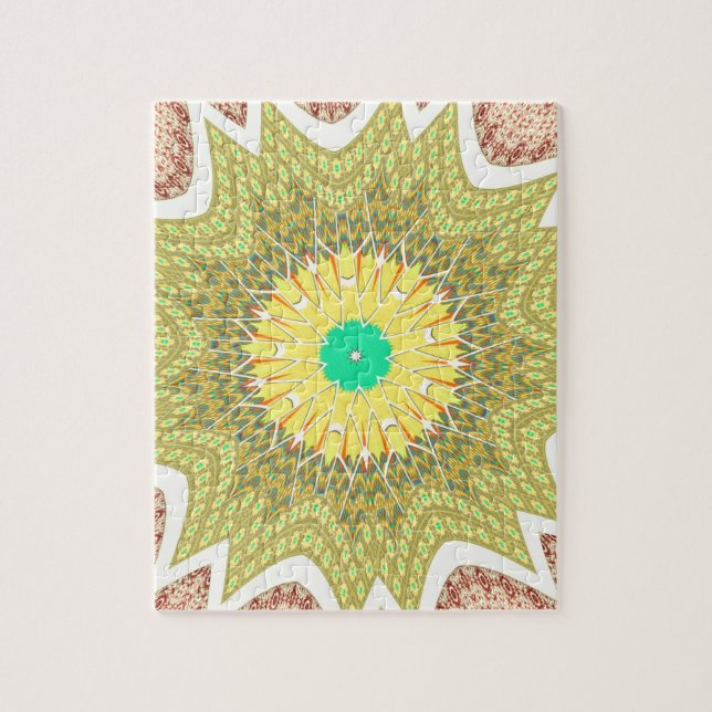 gOLDEN YELLOW Afrikanisches Stammesmuster Puzzle (Vertikal)