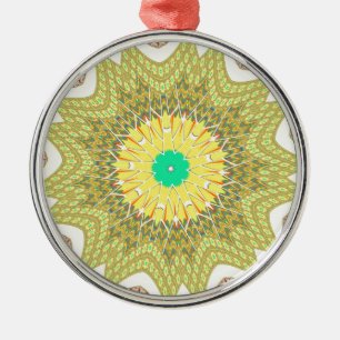 gOLDEN YELLOW Afrikanisches Stammesmuster Silbernes Ornament