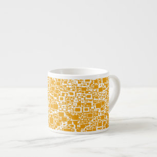 Golden Yellow and White Mini Tile Design Espressotasse