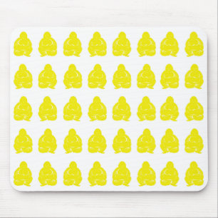 Golden Yellow Asian Moods Buddha Boys Mousepad