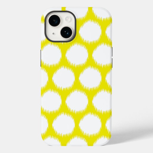Golden Yellow Asian Moods Ikat Dots Case-Mate iPhone Hülle (Rückseite)