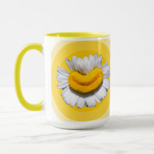 Golden Yellow Aura Chamomile Lächelt 70er Vibes Tasse