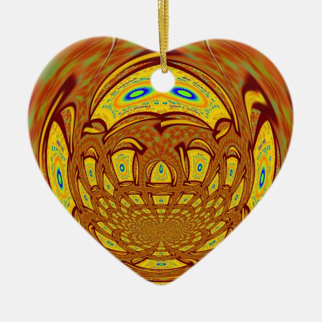 Golden Yellow Baseball Handschuh Kunst, Dichtung u Keramikornament (Vorne)