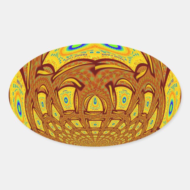 Golden Yellow Baseball Handschuh Kunst, Dichtung u Ovaler Aufkleber (Vorderseite)