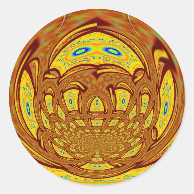 Golden Yellow Baseball Handschuh Kunst, Dichtung u Runder Aufkleber (Vorderseite)