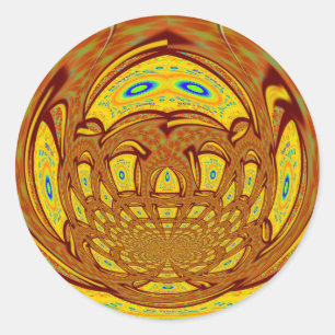 Golden Yellow Baseball Handschuh Kunst, Dichtung u Runder Aufkleber