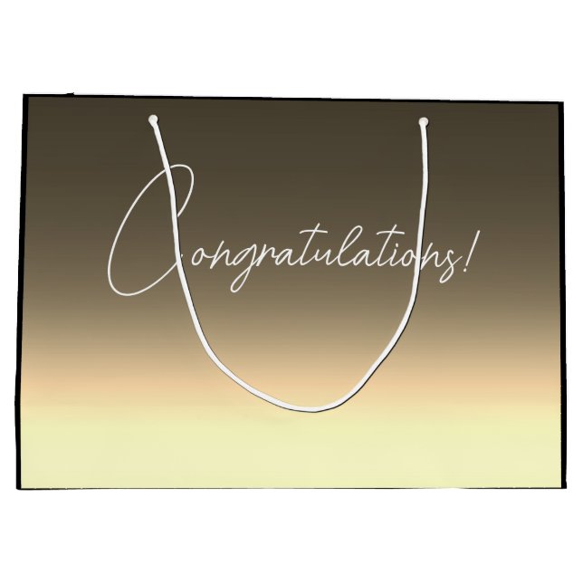 Golden yellow beige ombre gradient große geschenktüte (Rückseite)