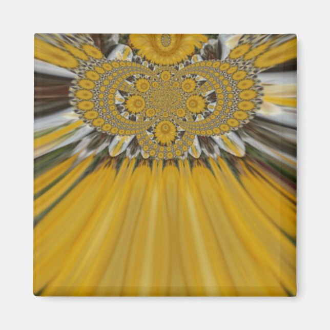 Golden Yellow Blume Design Art Magnet (Vorne)