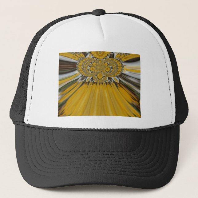 Golden Yellow Blume Design Art Truckerkappe (Vorderseite)