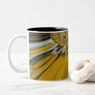 Golden Yellow Blume Design Art Zweifarbige Tasse