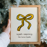 Golden Yellow Bow Illustration Familienname
