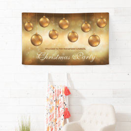 Golden Yellow Christmas Baubles - Weihnachts-Party Banner
