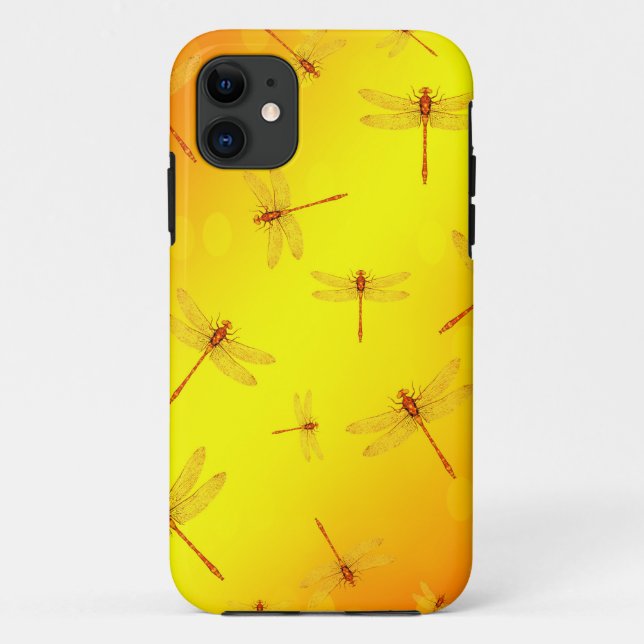 Golden Yellow Dragonfly Pattern, Case-Mate iPhone Hülle (Rückseite)