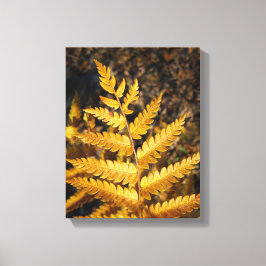 Golden Yellow Fern Herbstlaubs Leinwanddruck