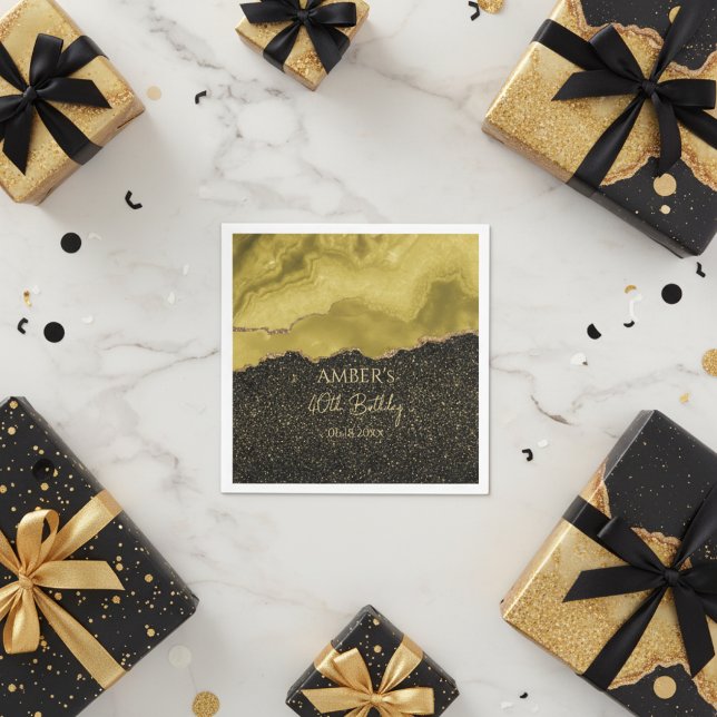 Golden Yellow Gold Glitter Abstract Watercolor  Serviette (Von Creator hochgeladen)