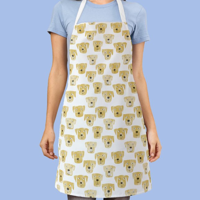 Golden Yellow Labrador Retriever Dog Pattern Schürze (Cute Golden Yellow Labrador Retriever Dog patterned apron)