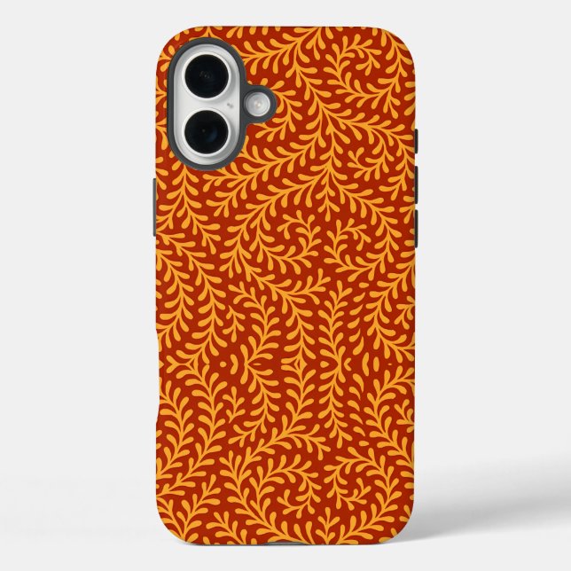 Golden Yellow Leafy Vine Pattern  Case-Mate iPhone Hülle (Rückseite)