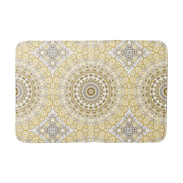 Golden Yellow Mandala Pattern Badematte (Vorderseite)