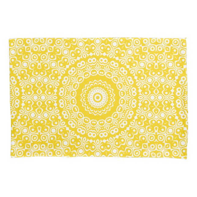 Golden Yellow Mandala Pattern Kissenbezug (Vorderseite-Links)