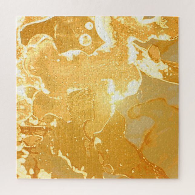 Golden Yellow Marble Ink Pattern Puzzle (Vertikal)