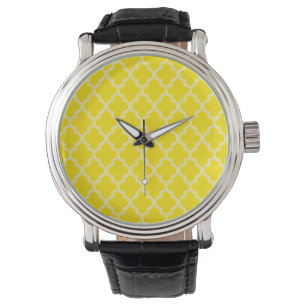Golden Yellow Marokcan Moods Quatrefoil Armbanduhr