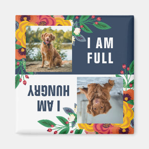 Golden Yellow Navy Blue Boho Floral Dog Gefüttert Magnet