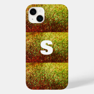 Golden Yellow Ombre Glitterie Art Monogram Case-Mate iPhone 14 Plus Hülle