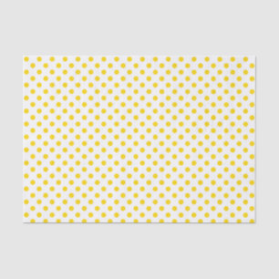 Golden Yellow Polka Dock auf Weißzentimeterpapier Seidenpapier