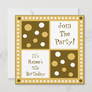 Golden Yellow Polka Dot Geburtstagsparty Einladung