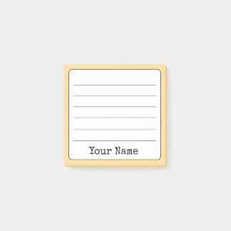 Golden Yellow Retro Fügen Sie Ihren Namen als Link Post-it Klebezettel