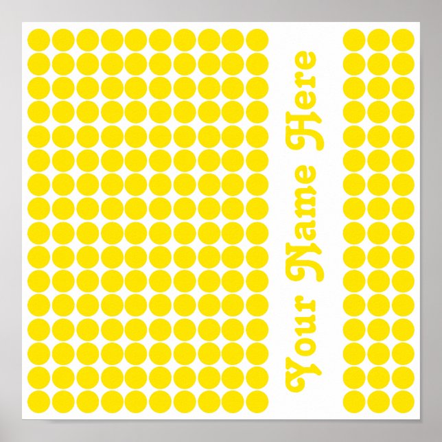 Golden Yellow Safari Dot mit Namen Poster (Vorne)