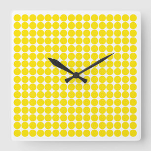 Golden Yellow Safari Dot Quadratische Wanduhr