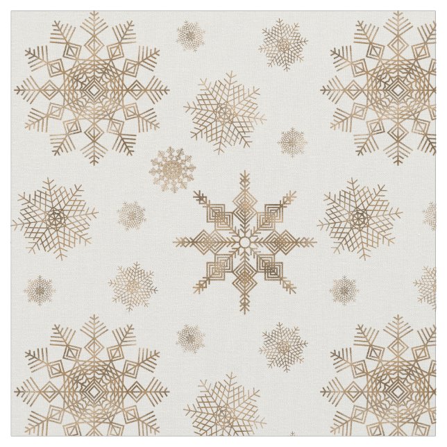 Golden Yellow Snowflakes Pattern Stoff (Nahaufnahme)