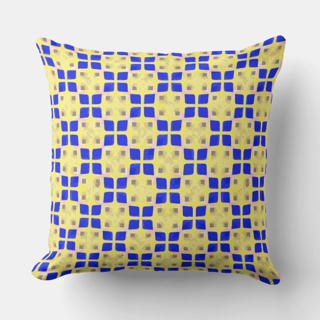 Golden Yellow Squares Kissen (Vorderseite)
