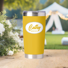 Golden Yellow Stylisierte Hochzeitsmaid Thermobecher