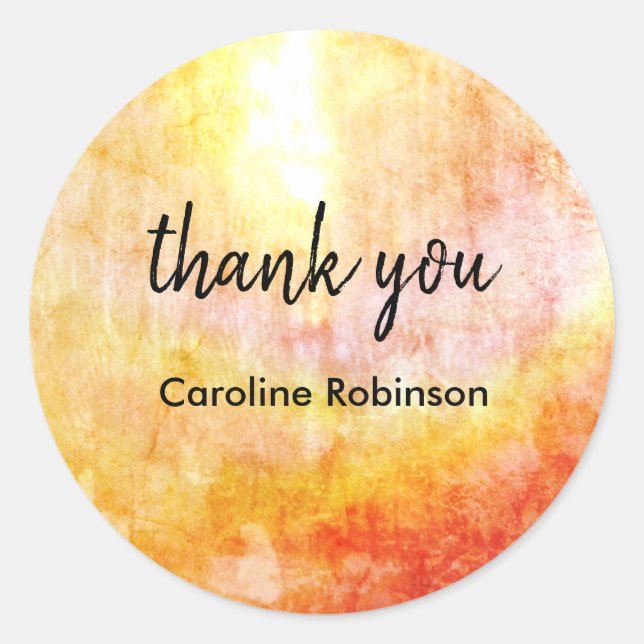 Golden Yellow Sun Vielen Dank Runder Aufkleber (Vorderseite)