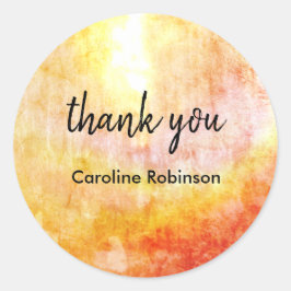 Golden Yellow Sun Vielen Dank Runder Aufkleber