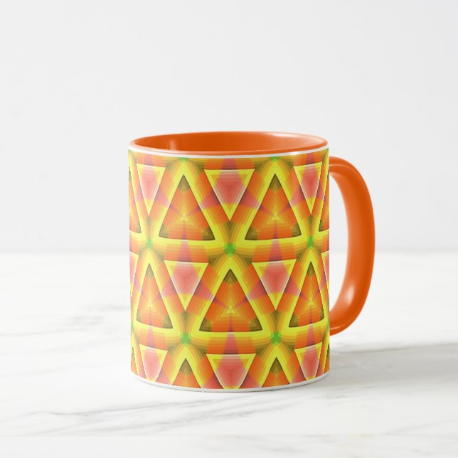 Golden Yellow Triangle Pattern Tasse (VorderseiteRechts)