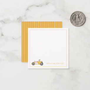 Golden Yellow Vintag Toy Car Personalisiert Mitteilungskarte