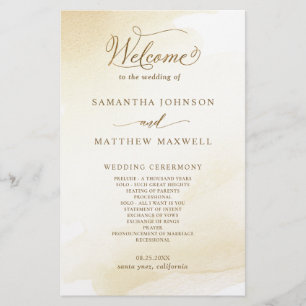 Golden Yellow Wash, Calligrafy Wedding Program