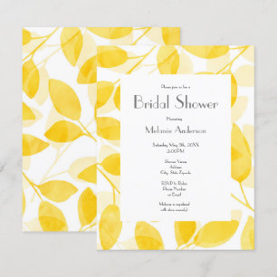 Golden Yellow Watercolor-Blätter Einladung